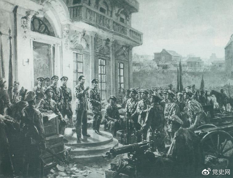 1927年8月1日，南昌起義爆發(fā),標志著中國共產(chǎn)黨獨立領(lǐng)導(dǎo)革命戰(zhàn)爭、創(chuàng)建人民軍隊和武裝奪取政權(quán)的開端，開啟了中國革命新紀元。這是《八一起義》油畫。